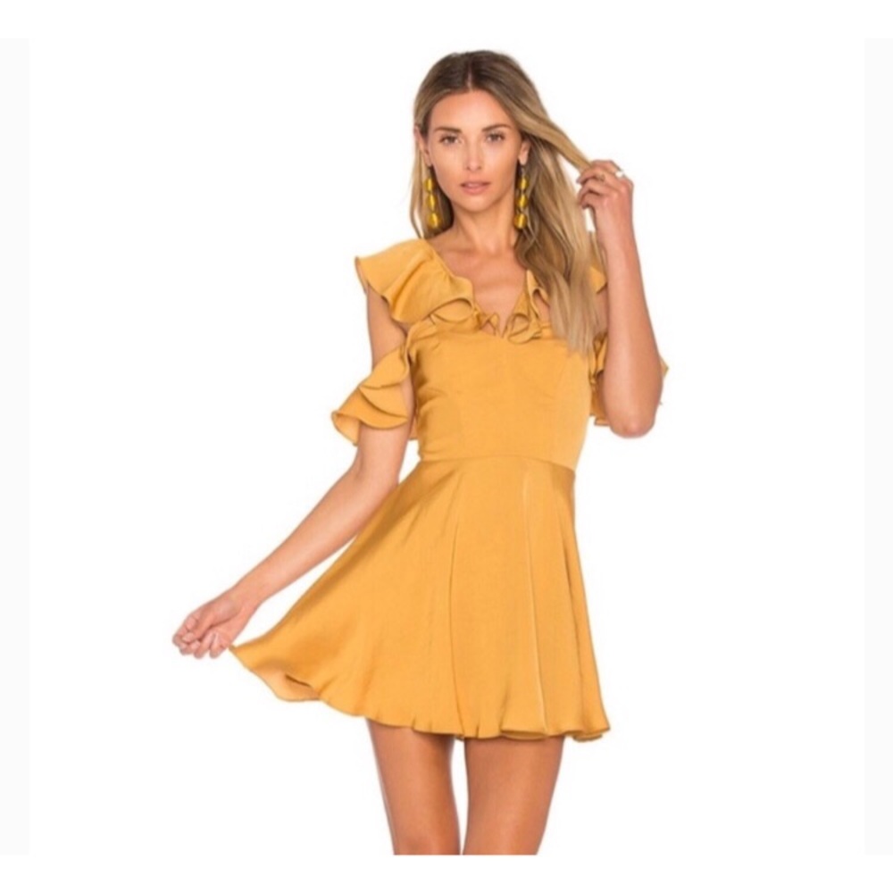 Lovers + Friends Deep Gold Trophy Dress